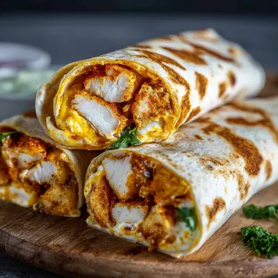 Crispy Air Fryer Chicken & Mozzarella Wraps
