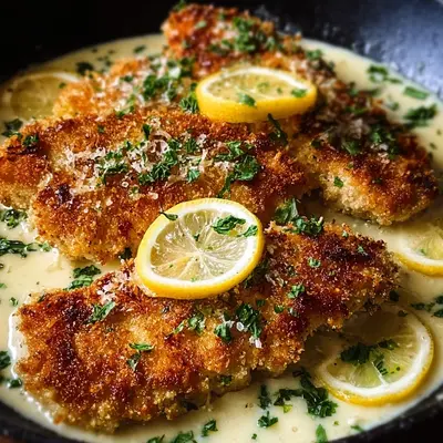 Crispy Lemon Pecorino Chicken with Creamy Sauce