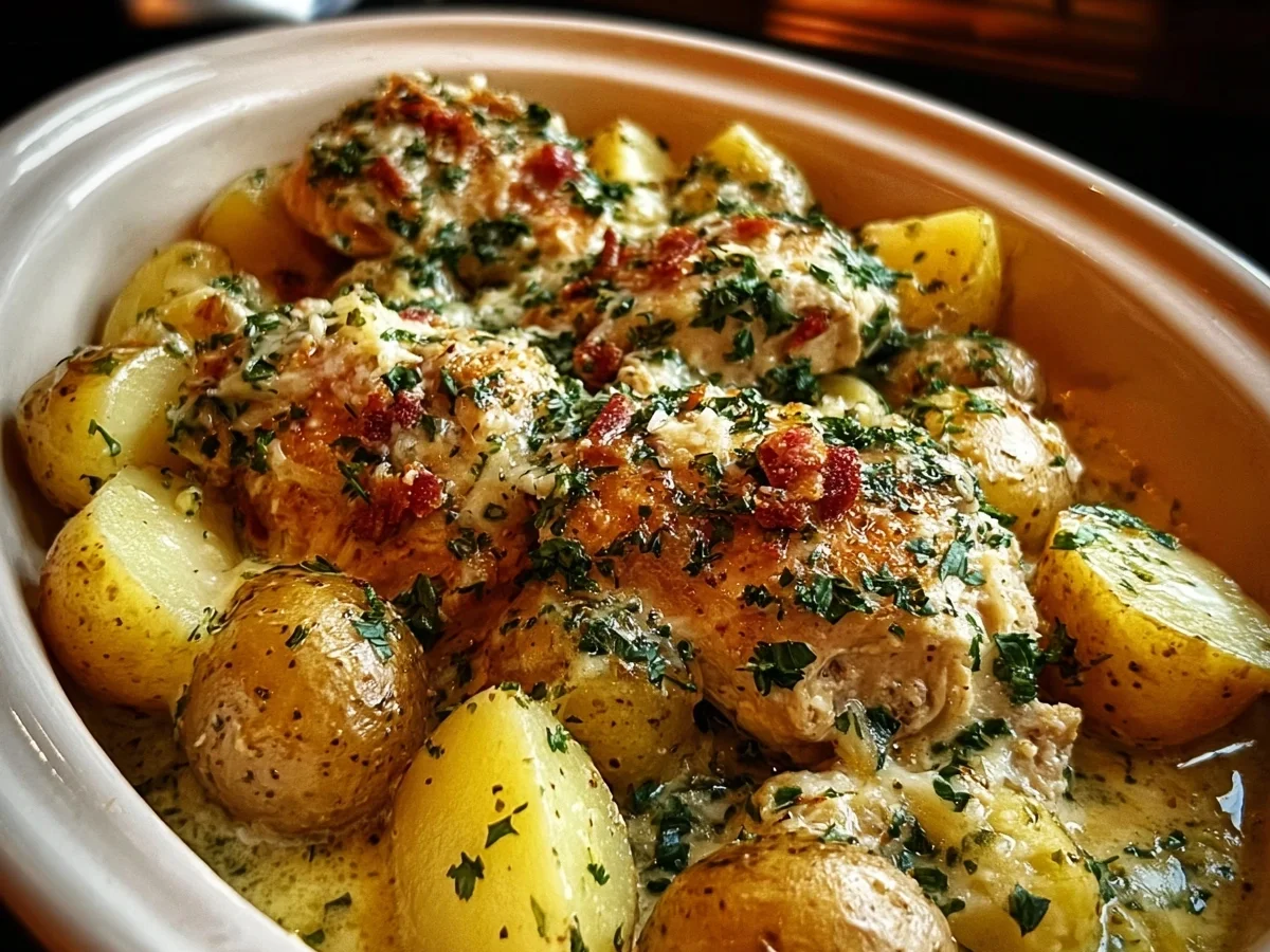 Crockpot Garlic Parmesan Chicken & Potatoes - Featured Image