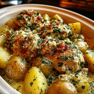 Crockpot Garlic Parmesan Chicken & Potatoes