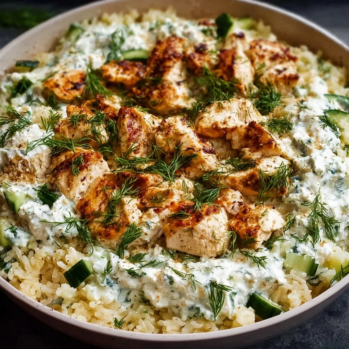 Dump-and-Bake Chicken Tzatziki Casserole: Easy Weeknight Meal