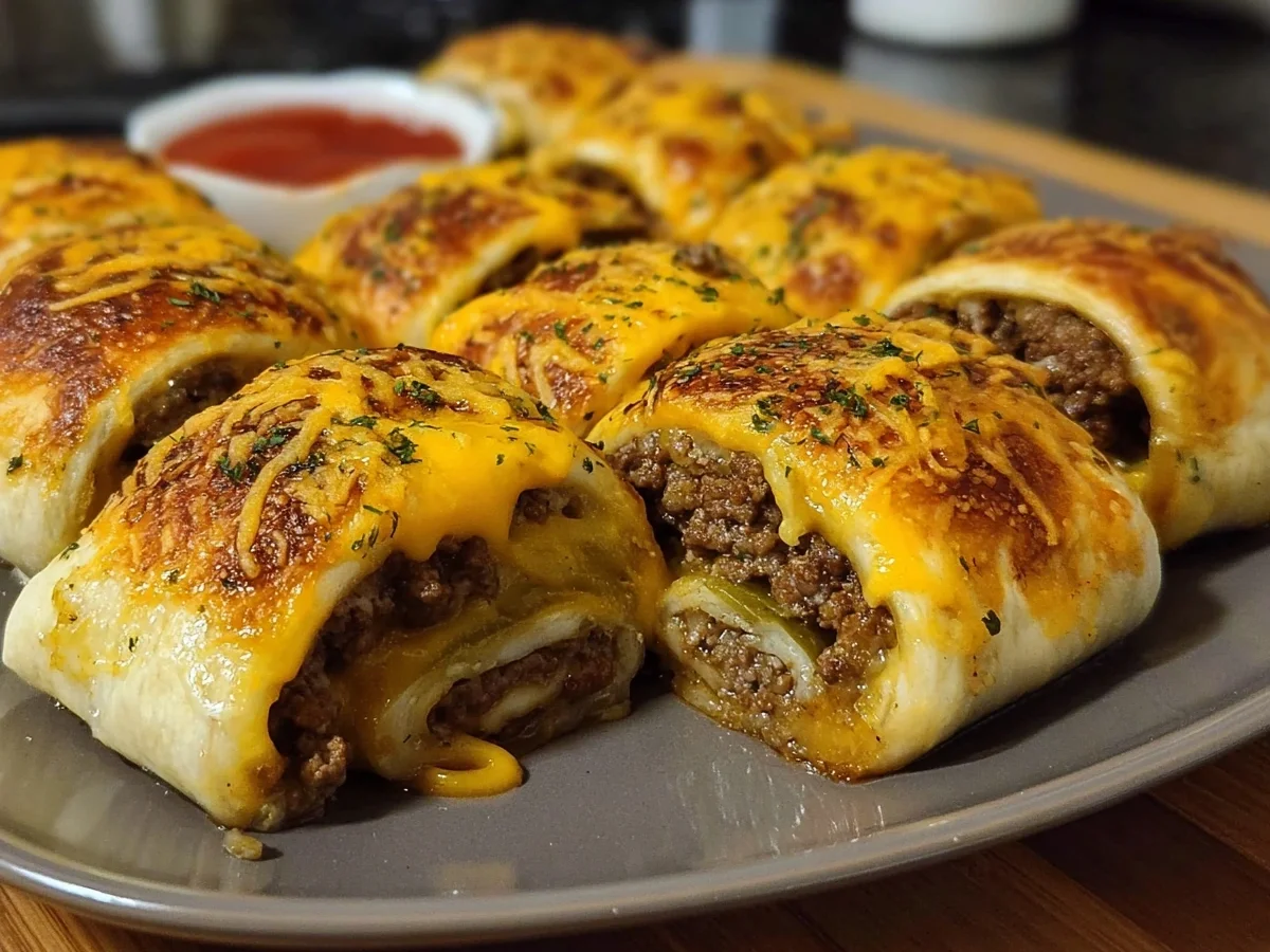 Easy Beef Cheeseburger Rollups: Quick Dinner & Appetizer - Featured Image