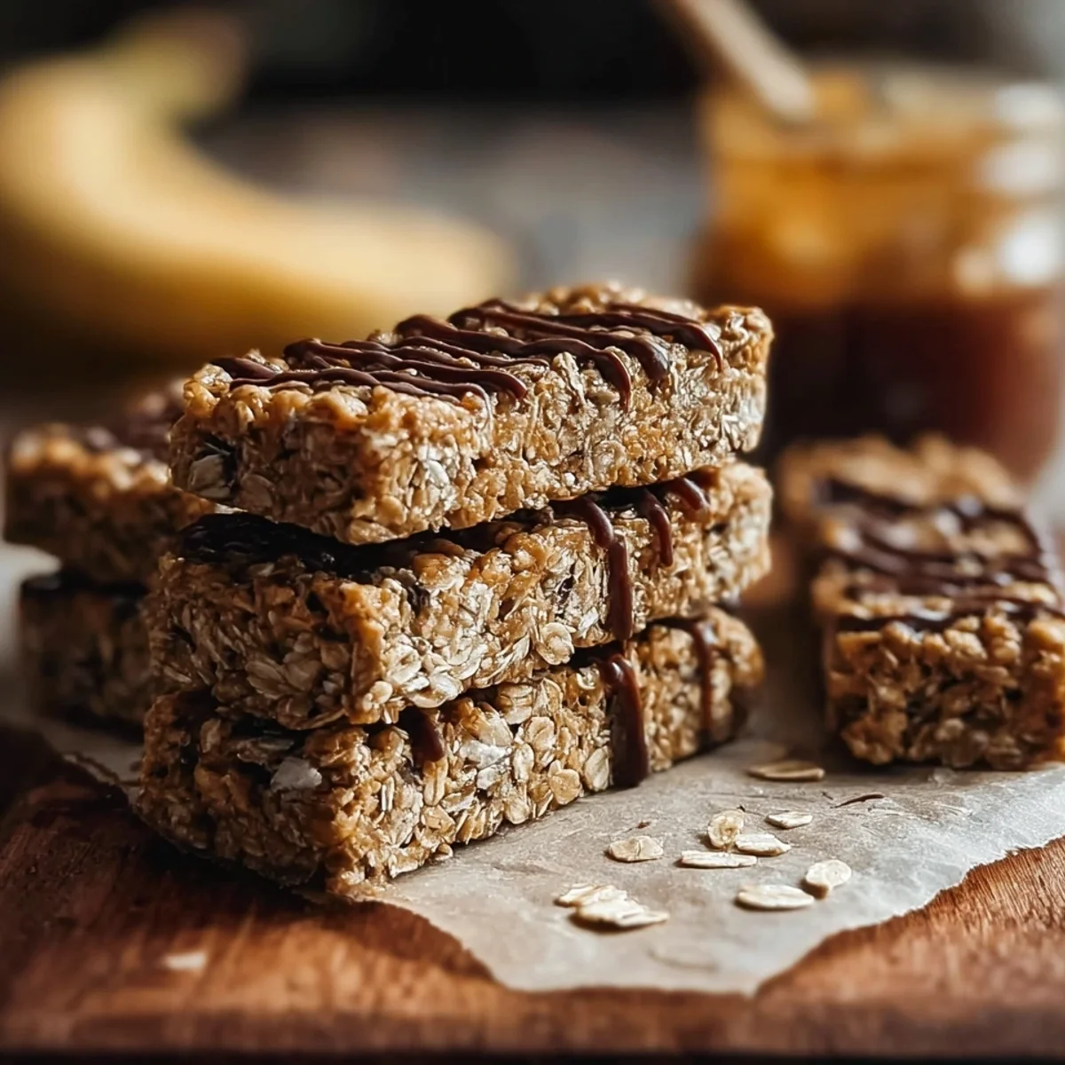 Easy No-Bake Banana Peanut Butter Oatmeal Bars