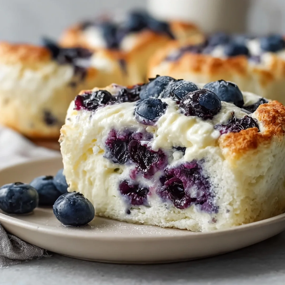 Fluffy High Protein Cottage Cheese Blueberry Cloud Bread