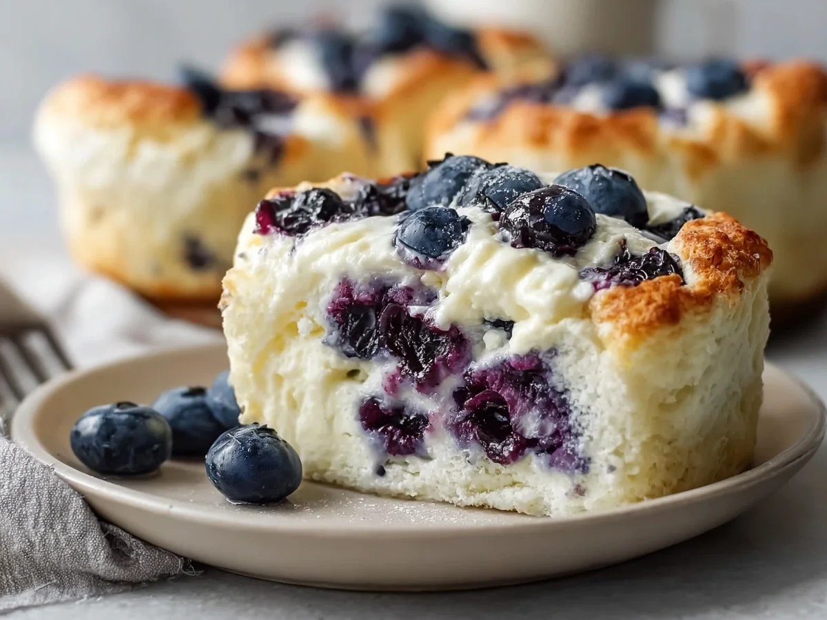 Fluffy High Protein Cottage Cheese Blueberry Cloud Bread - Featured Image