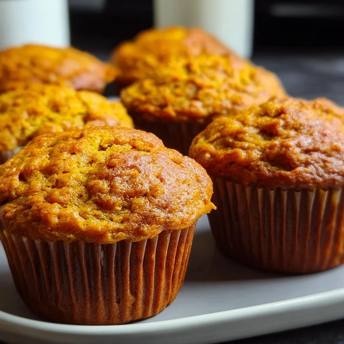 Fluffy High Protein Pumpkin Muffins with Greek Yogurt