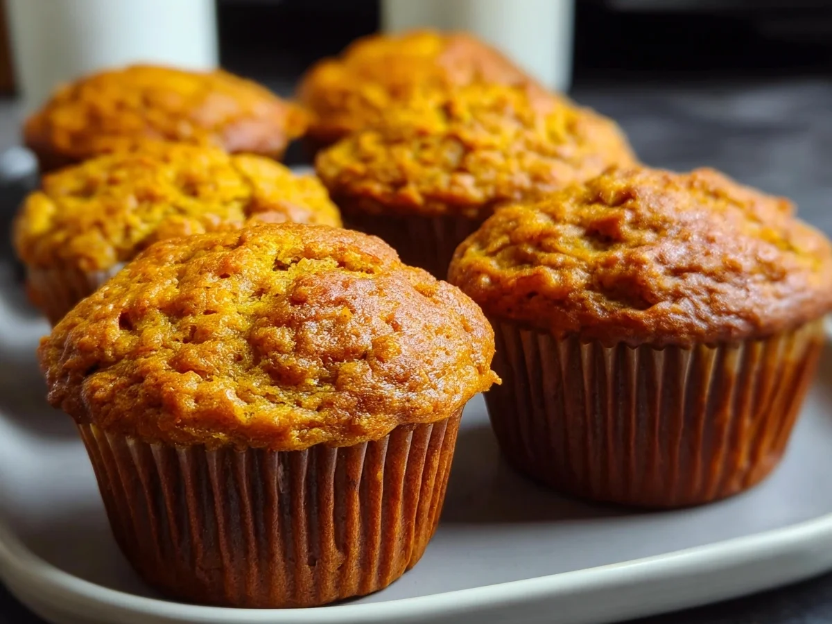 Fluffy High Protein Pumpkin Muffins with Greek Yogurt - Featured Image