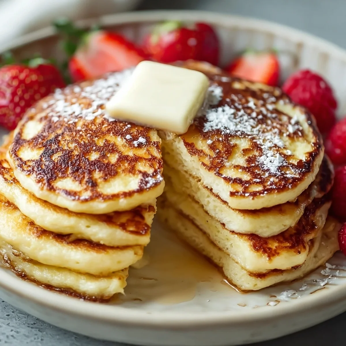 Fluffy Low Carb Flourless Cottage Cheese Pancakes