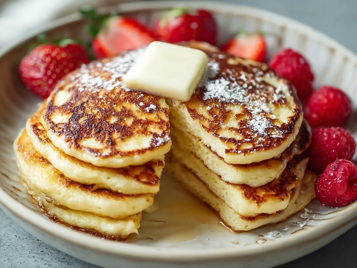 Fluffy Low Carb Flourless Cottage Cheese Pancakes - Featured Image