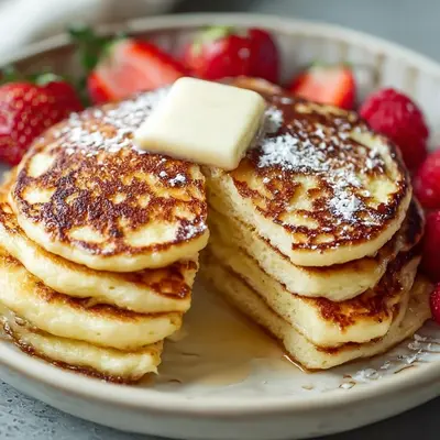 Fluffy Low Carb Flourless Cottage Cheese Pancakes