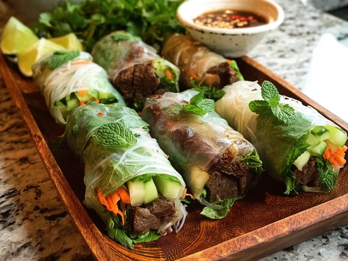 Fresh Thai Basil Beef Rolls: Quick Appetizer - Featured Image