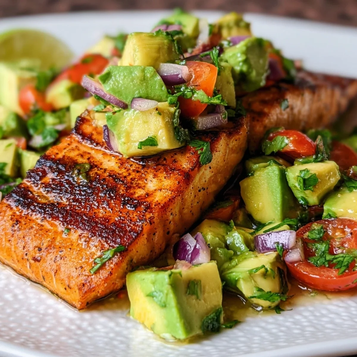 Grilled Salmon with Avocado Salsa: Low-Carb Meal