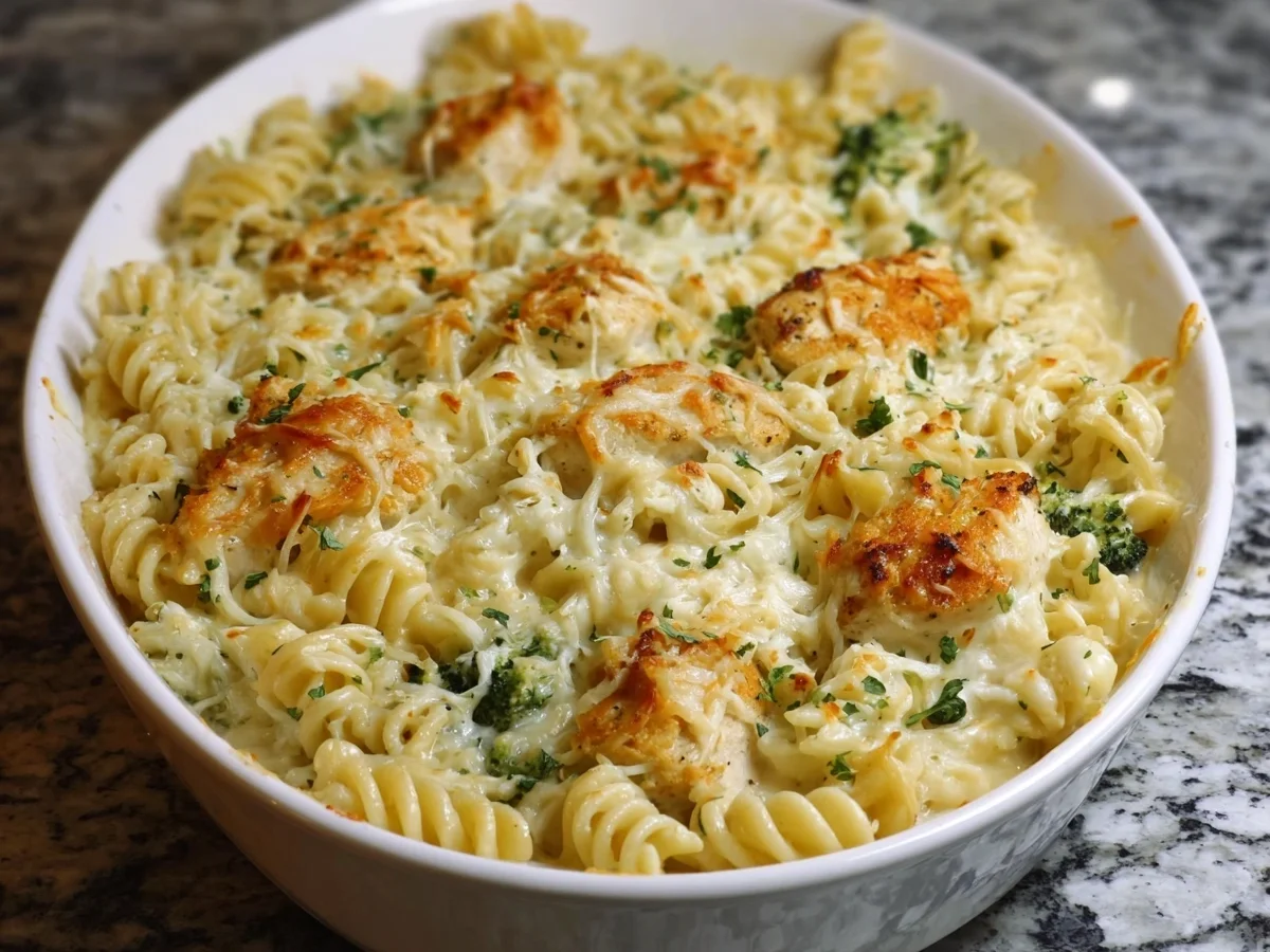 High Protein Alfredo Bake: Creamy Chicken Pasta Casserole - Featured Image