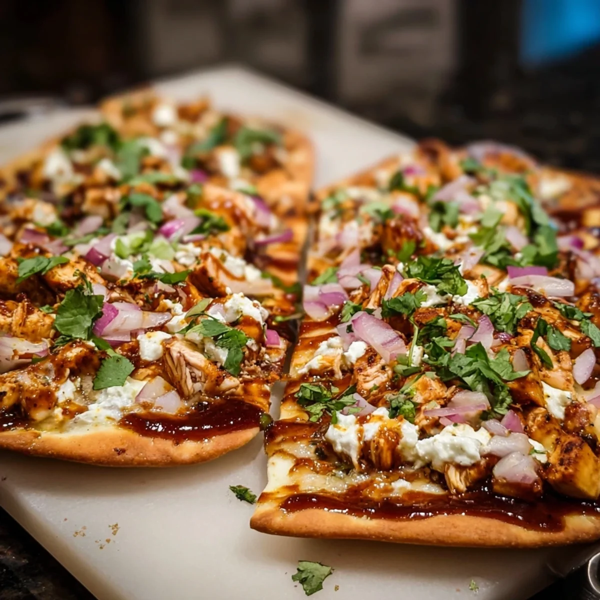 High-Protein BBQ Chicken Flatbreads for Dinner