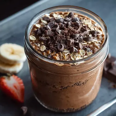 High Protein Brownie Batter Oats for a Quick Breakfast