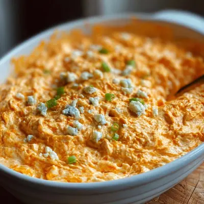 High-Protein Buffalo Chicken Dip with Cottage Cheese