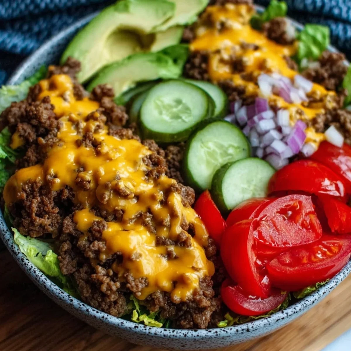 High Protein Cheeseburger Bowls | Low Carb Meal Prep