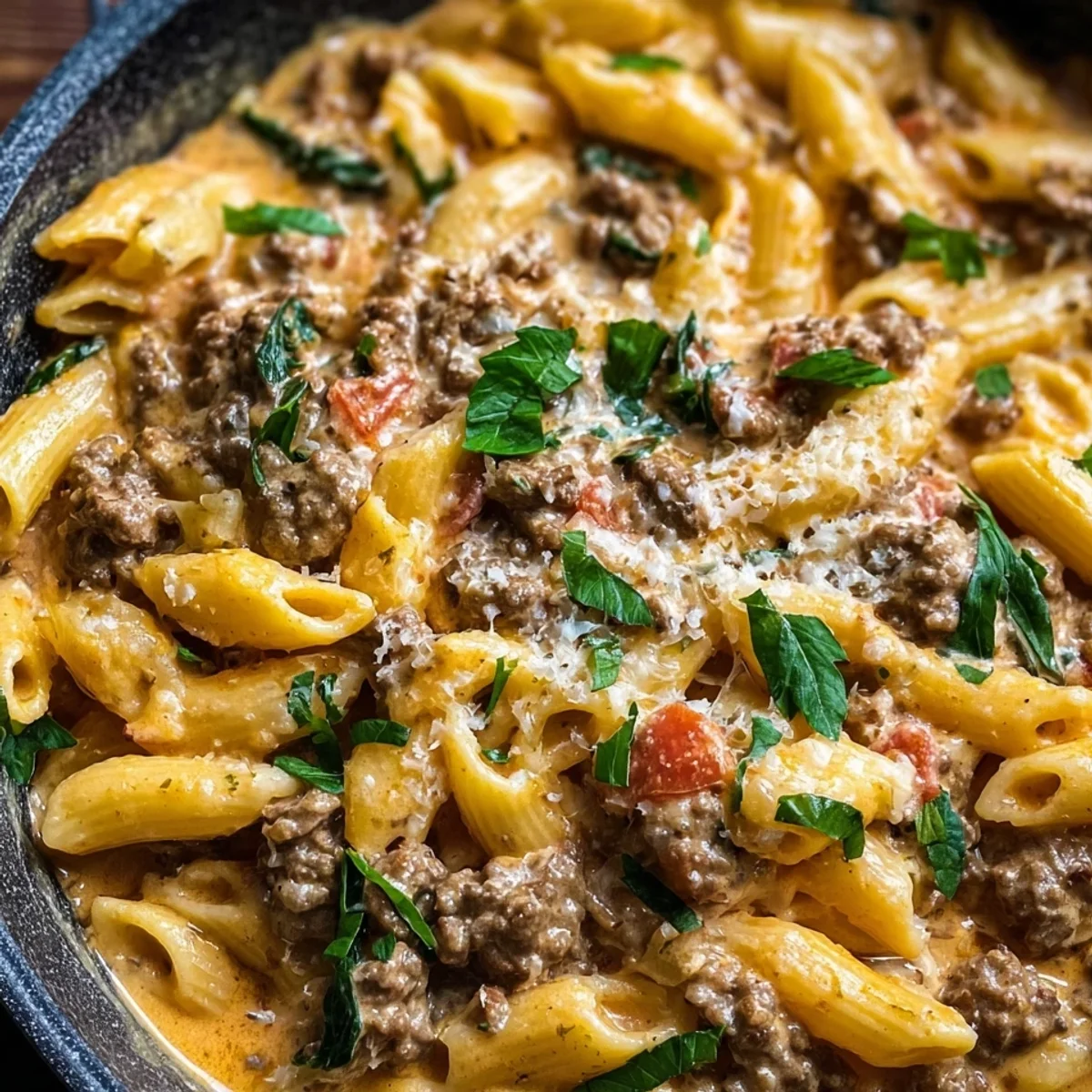 High Protein Creamy Beef Pasta for Quick Dinner