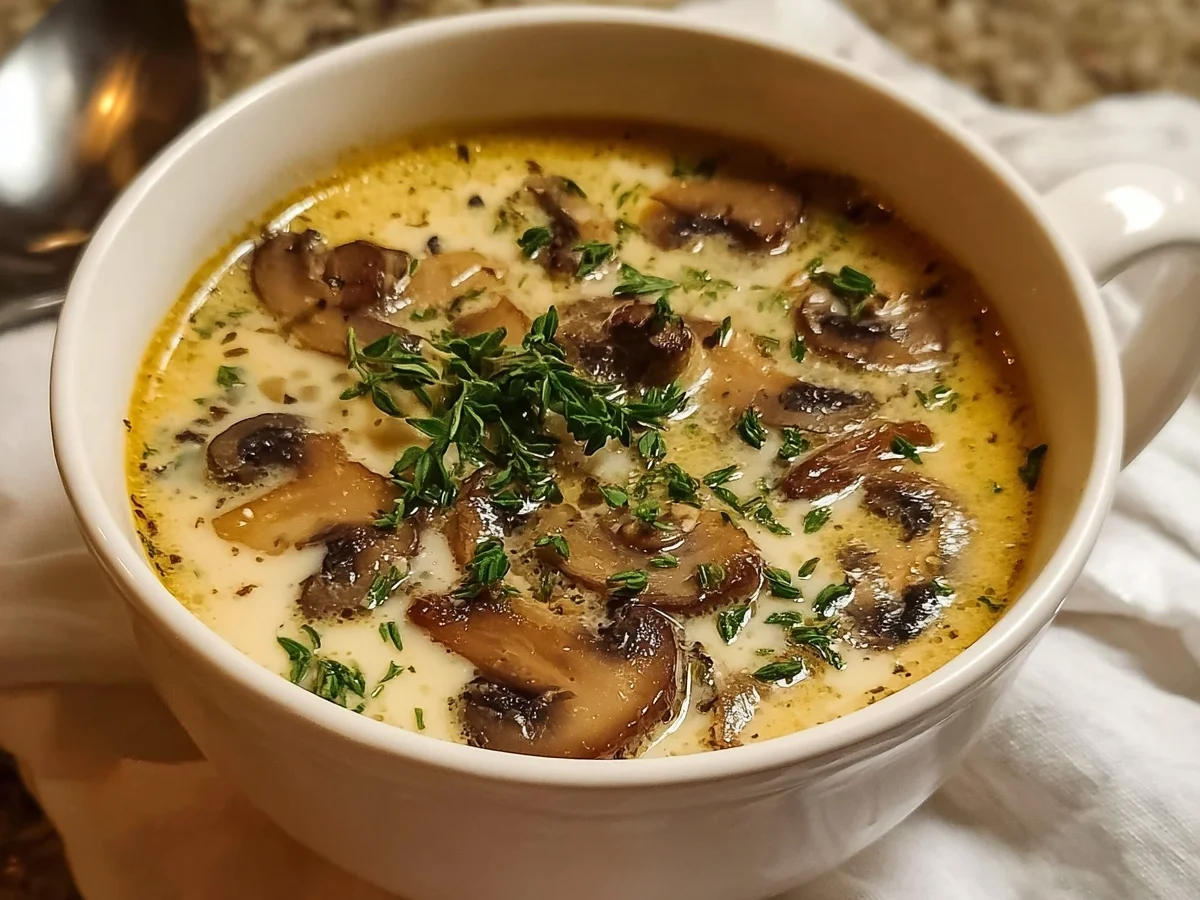High-Protein Creamy Cottage Cheese Mushroom Soup - Featured Image