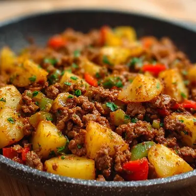 High Protein Ground Beef & Potatoes One-Pan Meal Prep