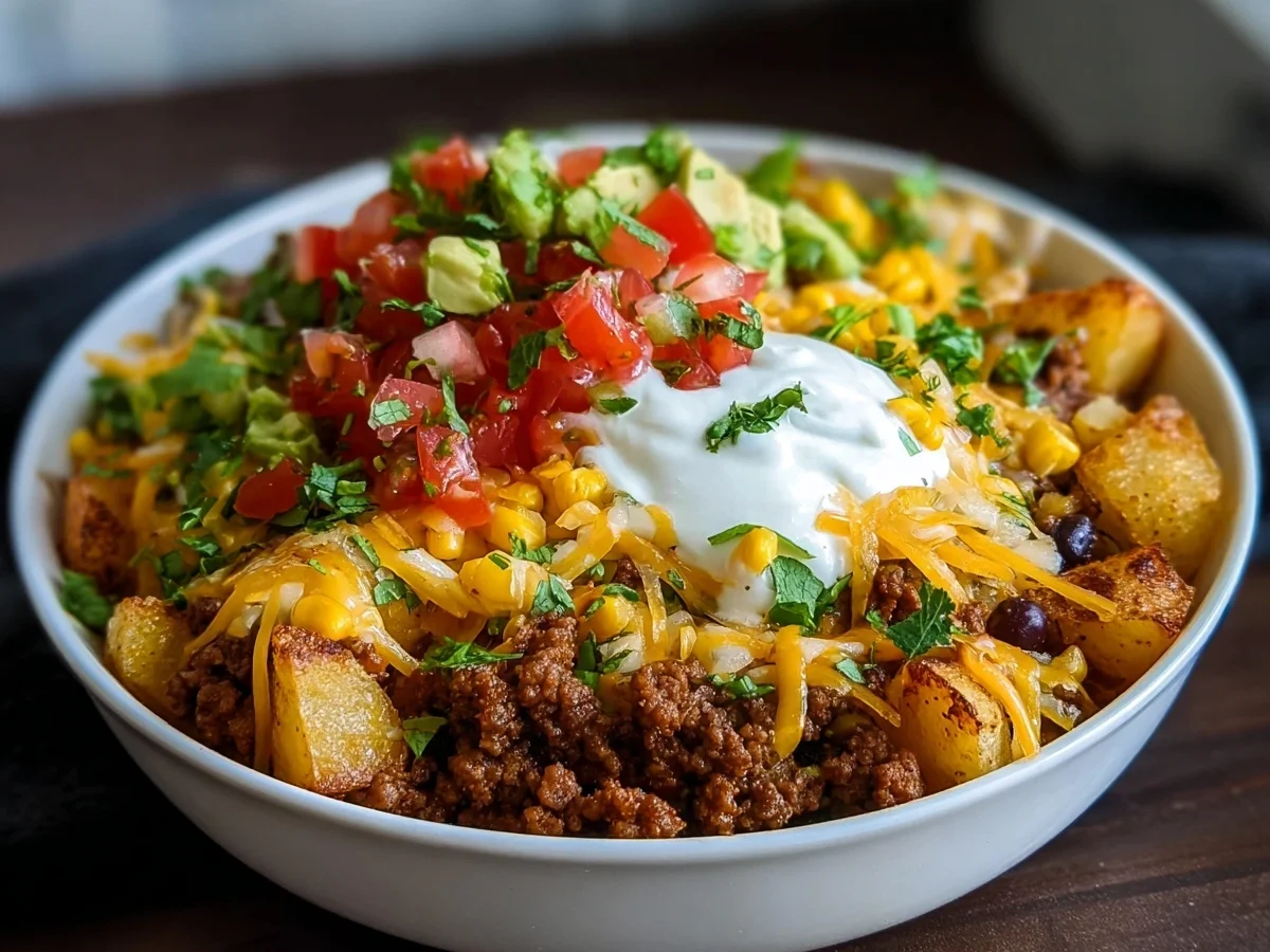 High-Protein Loaded Potato Taco Bowl Meal Prep - Featured Image