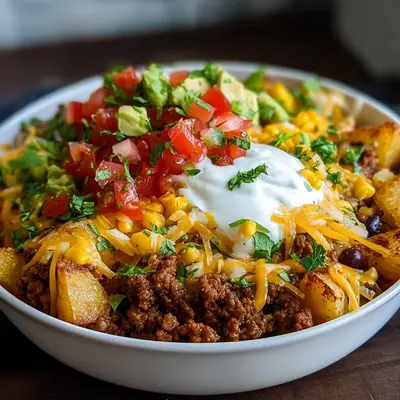 High-Protein Loaded Potato Taco Bowl Meal Prep
