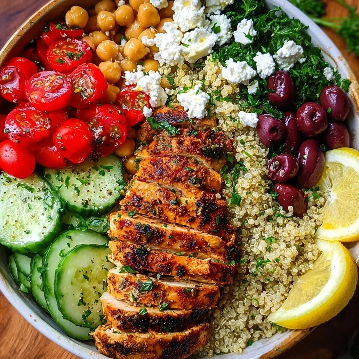 High Protein Mediterranean Chicken Bowl Meal Prep