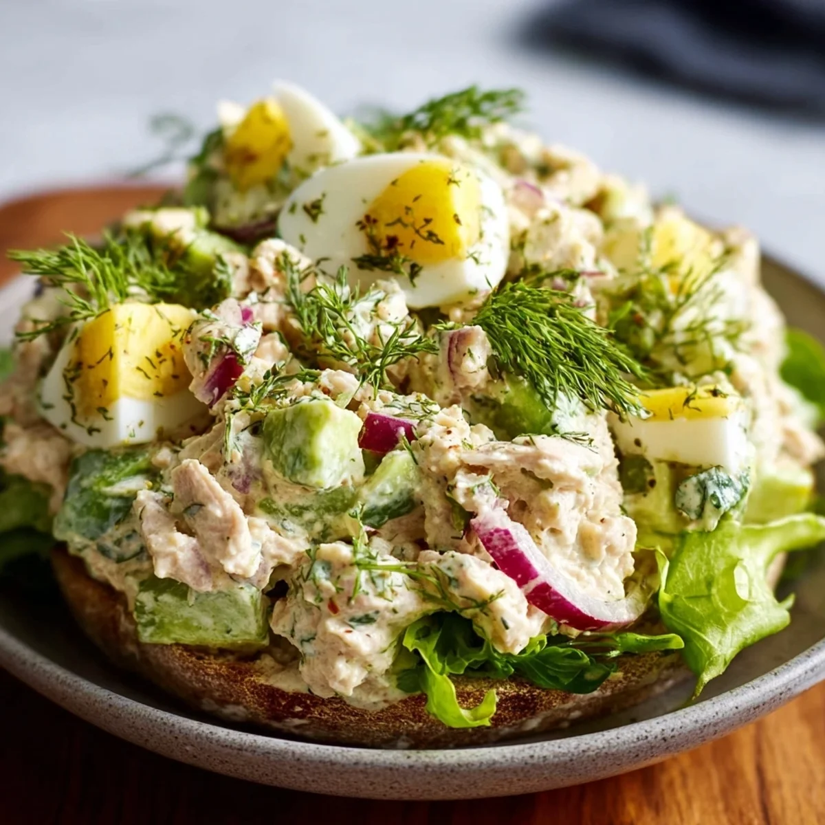 High Protein No-Mayo Cottage Cheese Tuna Salad