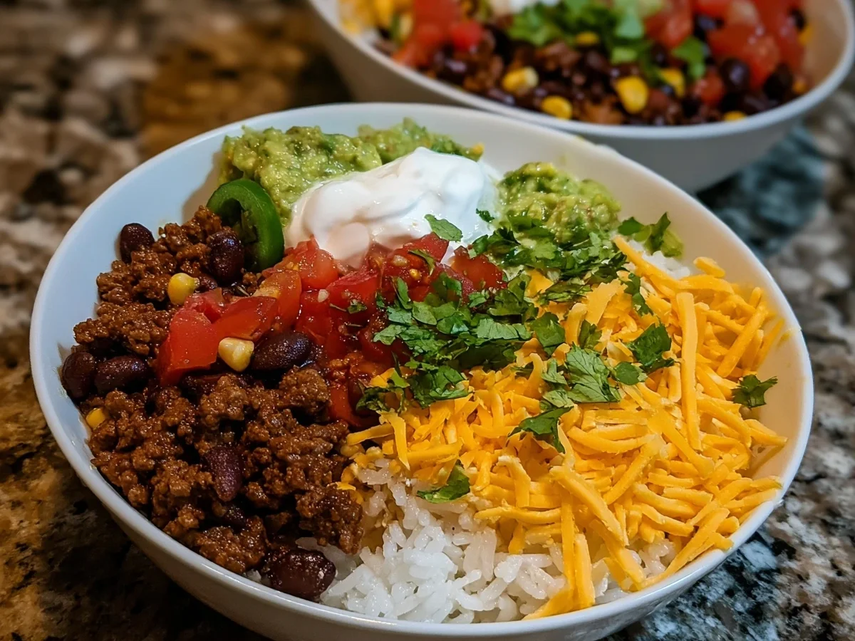 High Protein Taco Rice Bowls - Featured Image