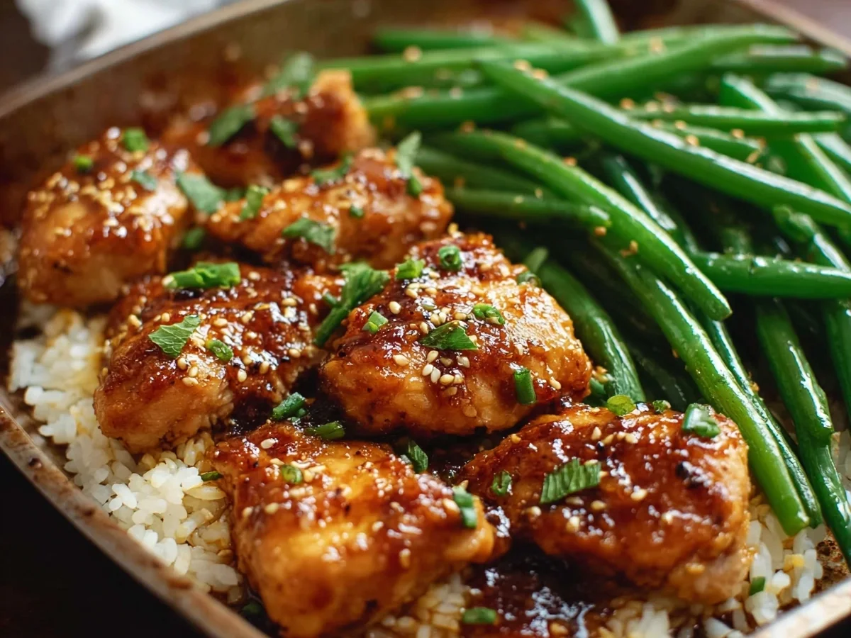 Honey Garlic Chicken & Green Beans - Featured Image