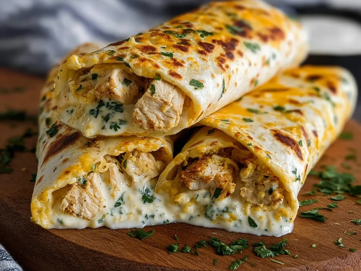 Low Carb Cheesy Garlic Chicken Wraps | Quick Keto Meal - Featured Image