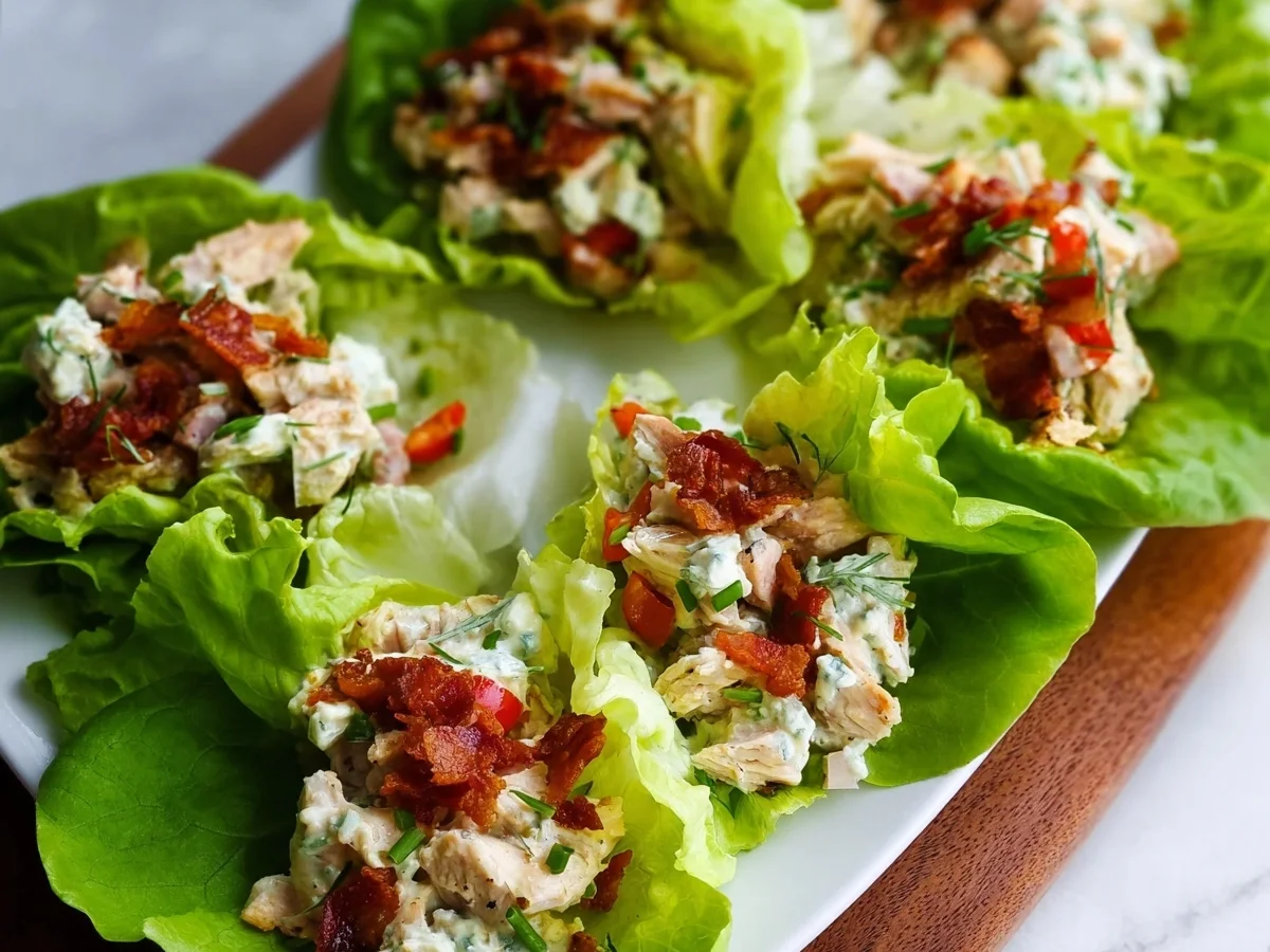 Low Carb Chicken Turkey Ham Ranch Lettuce Wraps Meal Prep - Featured Image