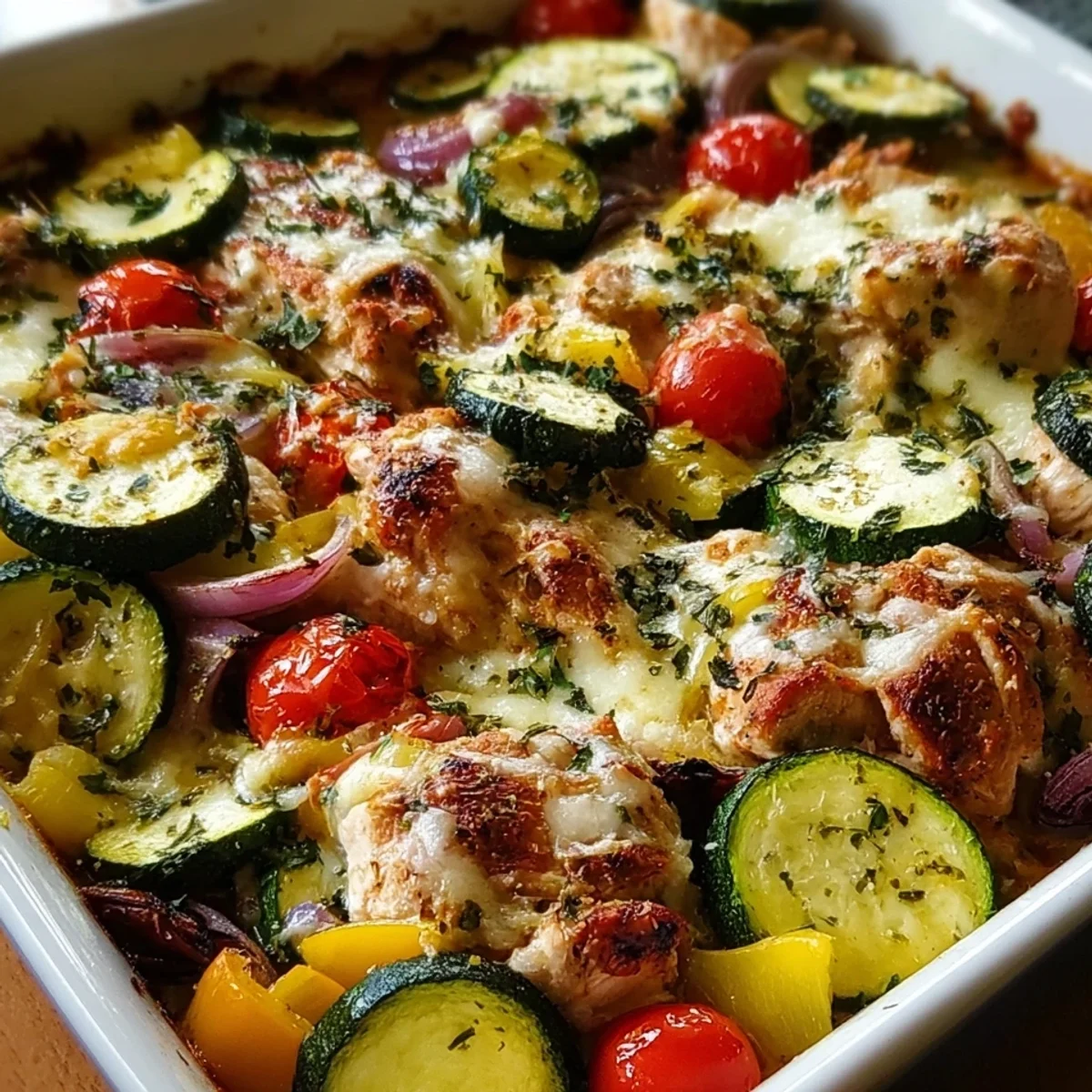 Mediterranean Chicken Zucchini Bake: High Protein Meal