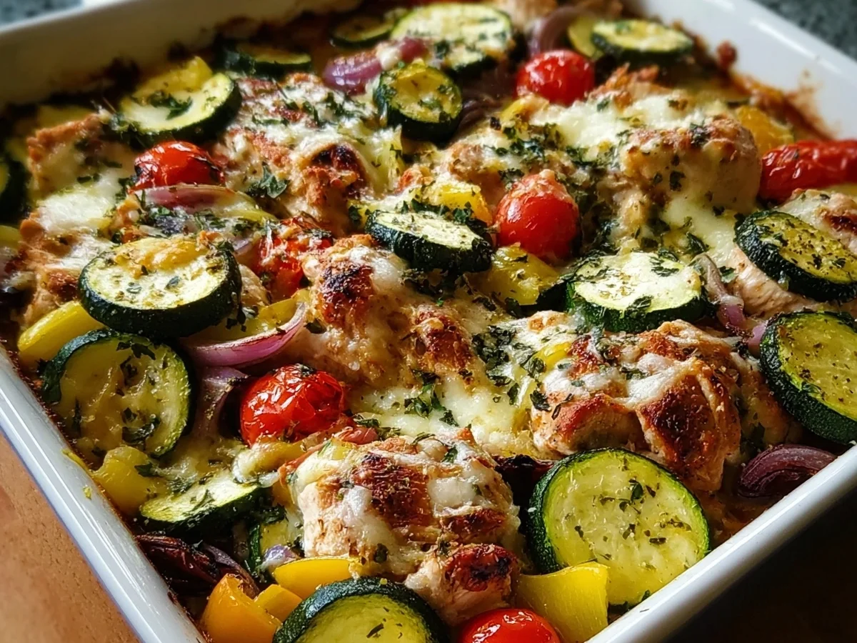 Mediterranean Chicken Zucchini Bake: High Protein Meal - Featured Image