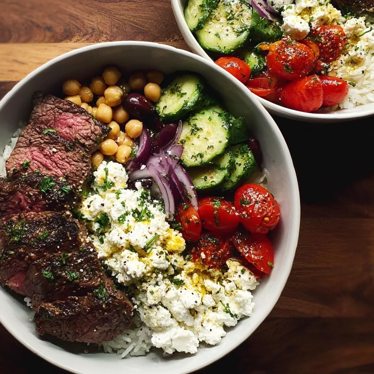Mediterranean Steak Bowls: High-Protein Dinner