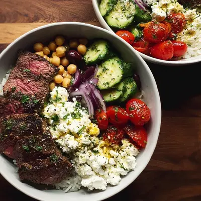 Mediterranean Steak Bowls: High-Protein Dinner