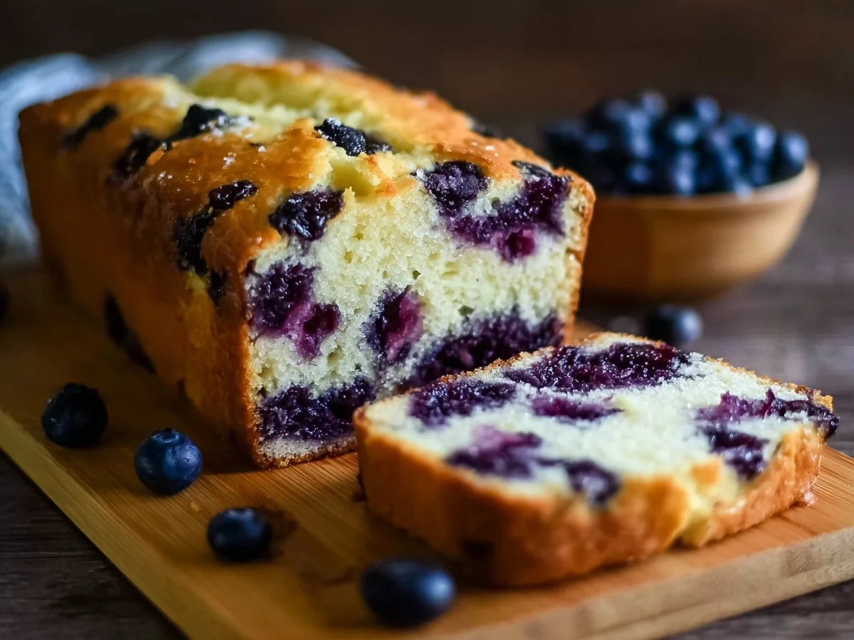 Moist Cottage Cheese Blueberry Bread - Featured Image