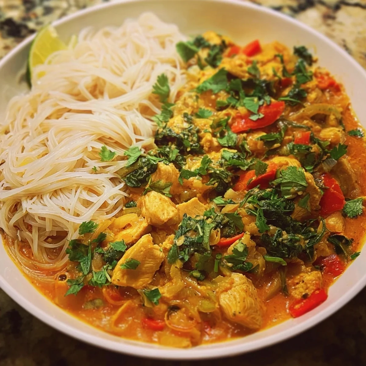 Protein Coconut Curry Chicken Rice Noodles