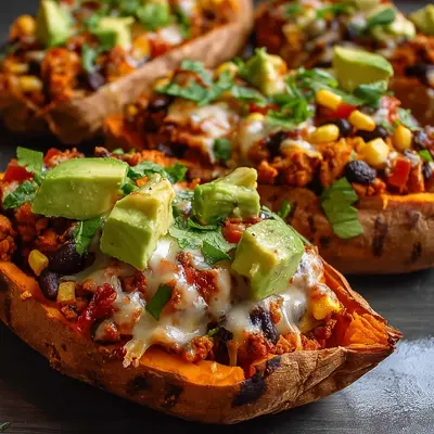 Protein Loaded Sweet Potato Boats: Hearty & Healthy Meal