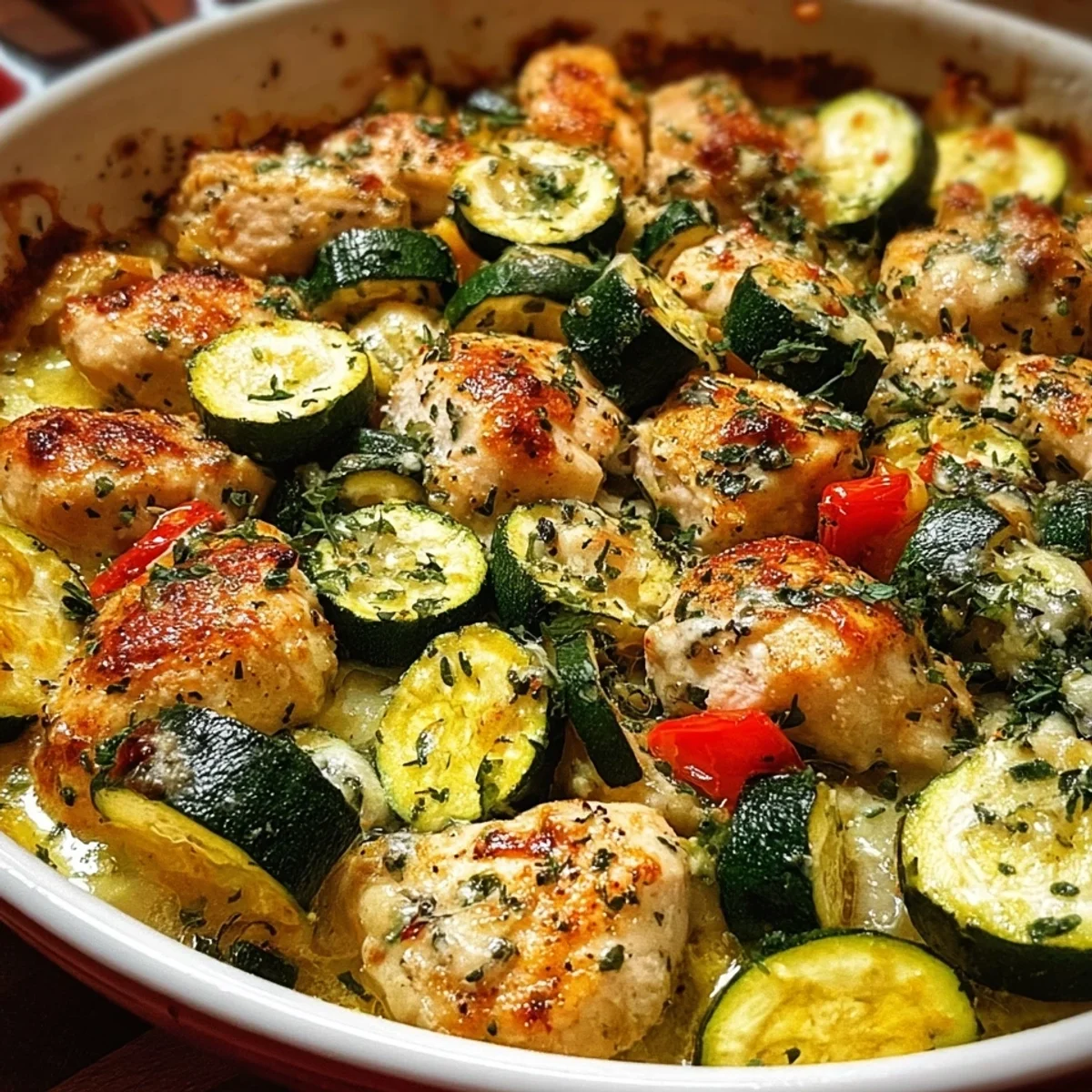 Protein-Packed Easy Chicken Zucchini Bake