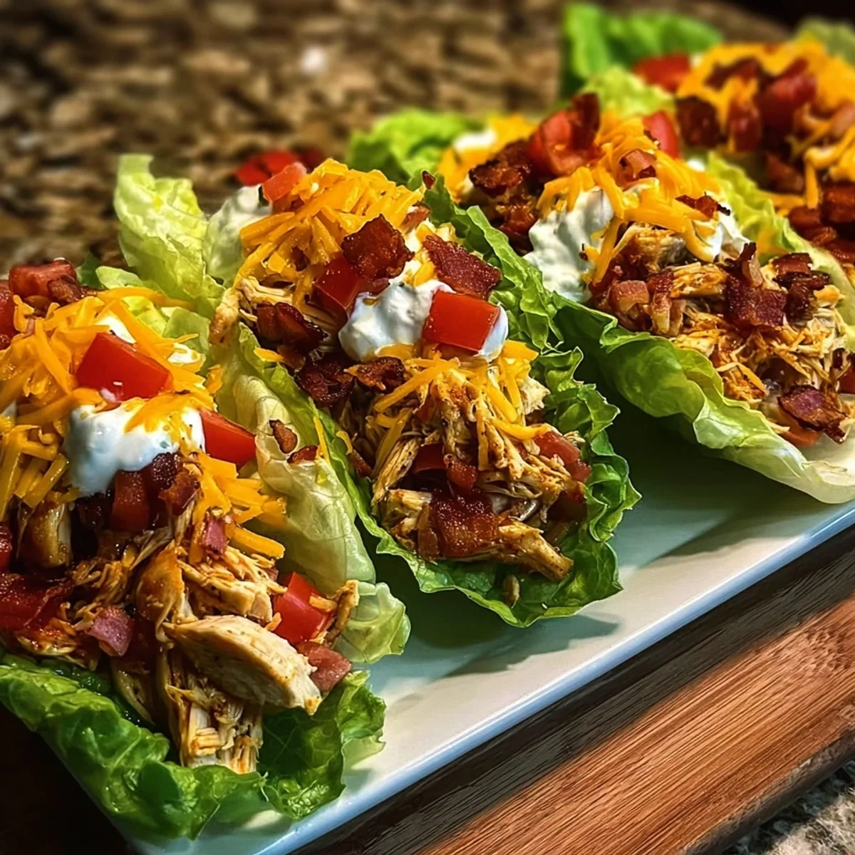 Quick Low-Carb Chicken Turkey Ham Ranch Lettuce Boats