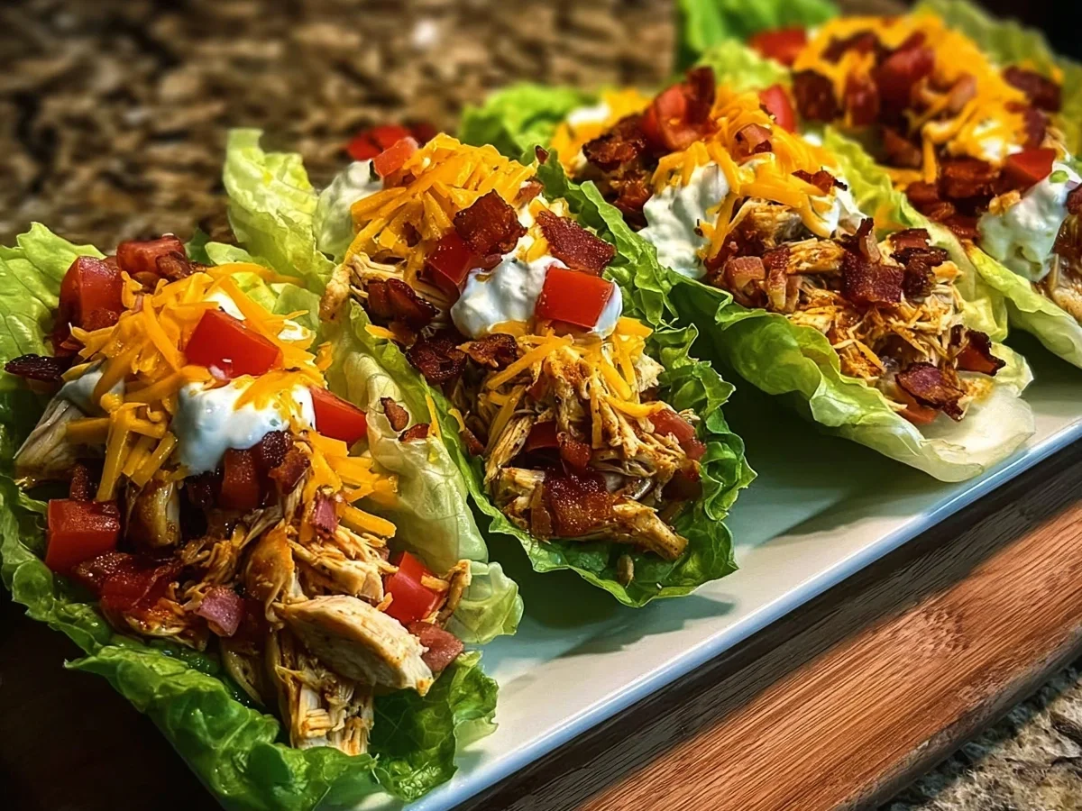 Quick Low-Carb Chicken Turkey Ham Ranch Lettuce Boats - Featured Image