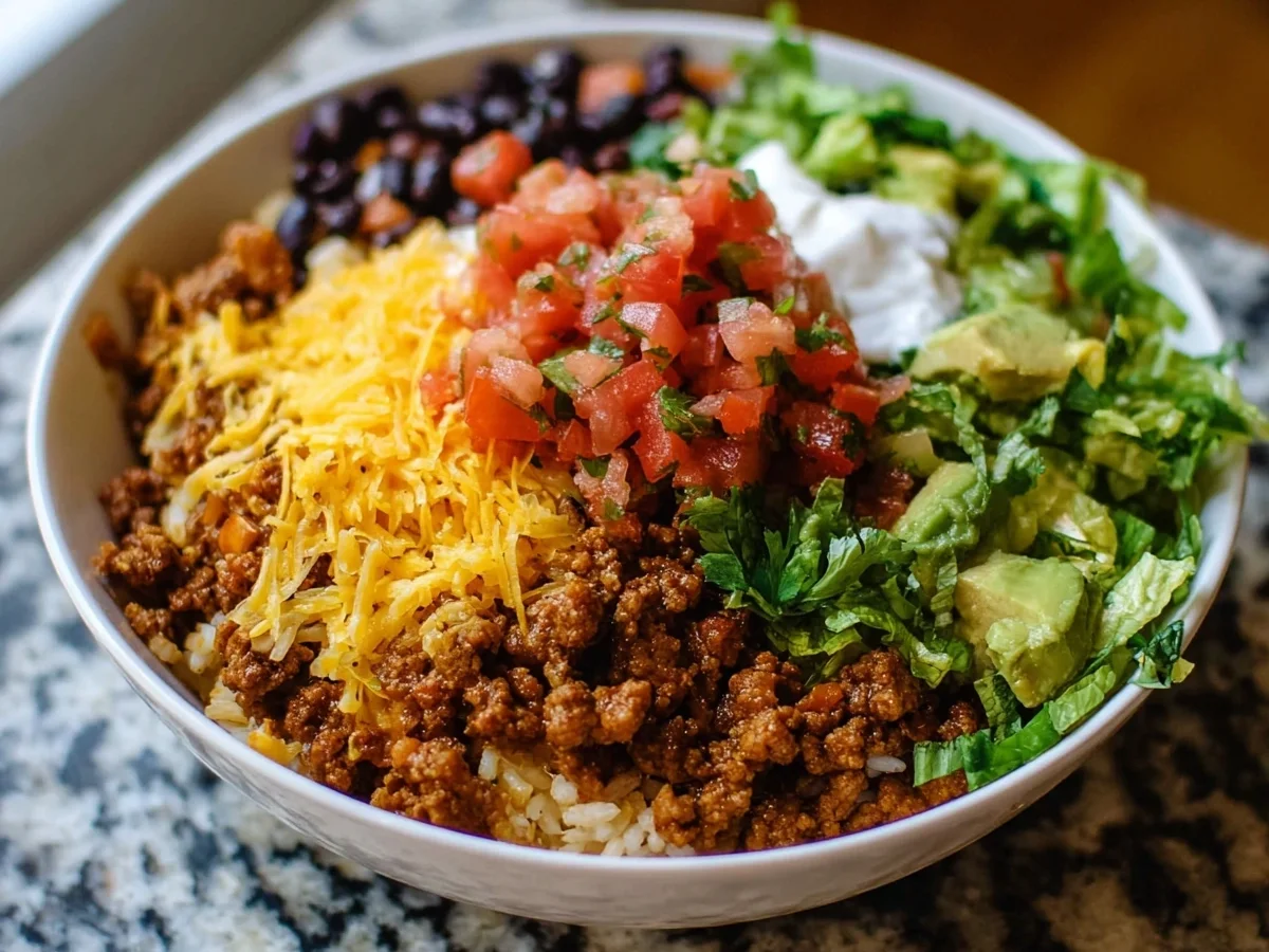 Quick Taco Rice Bowl: Easy Weeknight Dinner Recipe - Featured Image