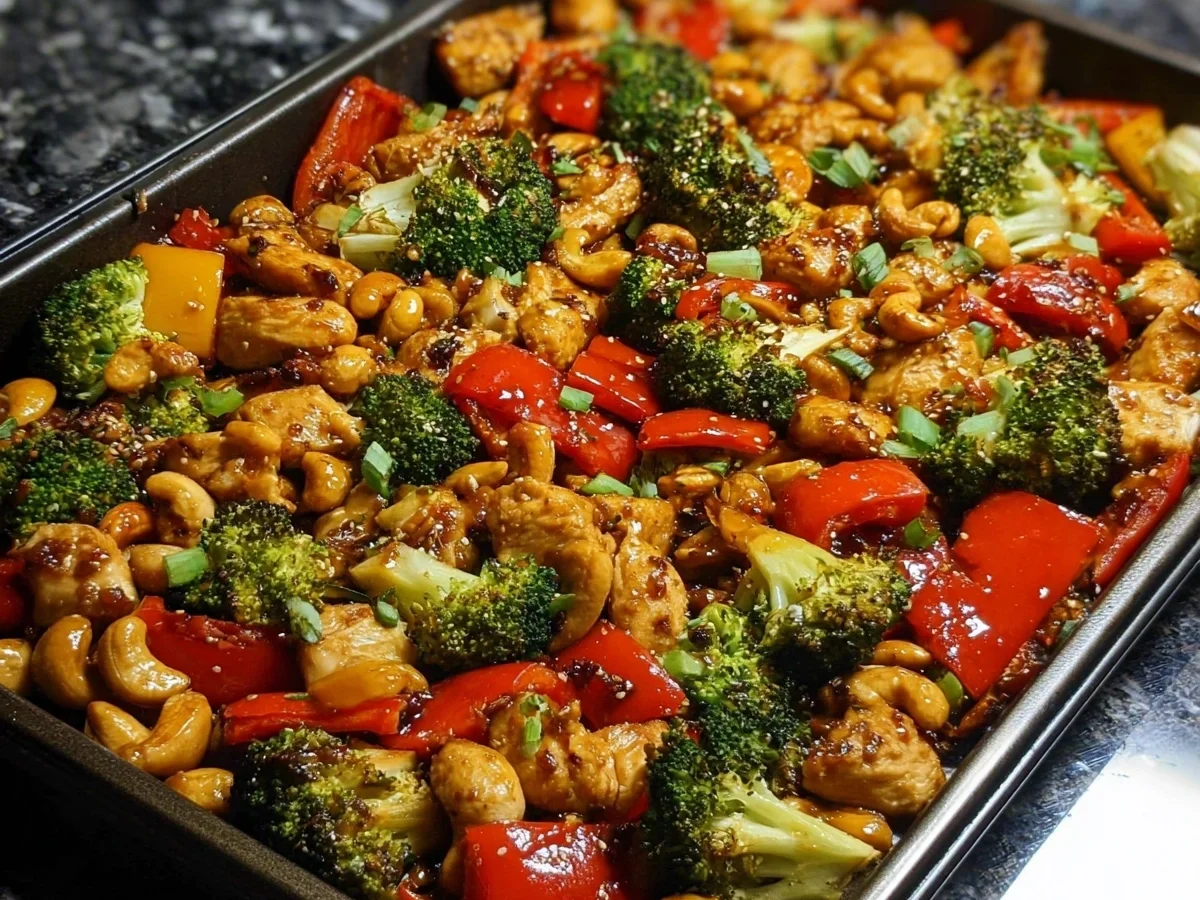 Sheet Pan Cashew Chicken: Easy High Protein Dinner - Featured Image