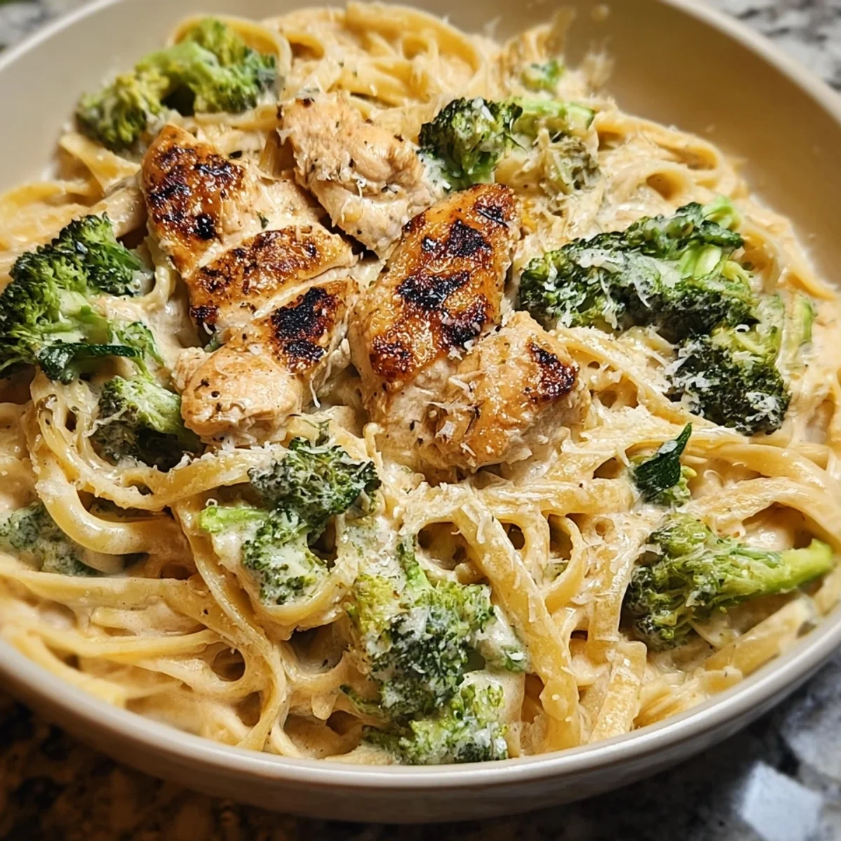 Skinny Chicken Broccoli Alfredo: Low-Calorie Comfort