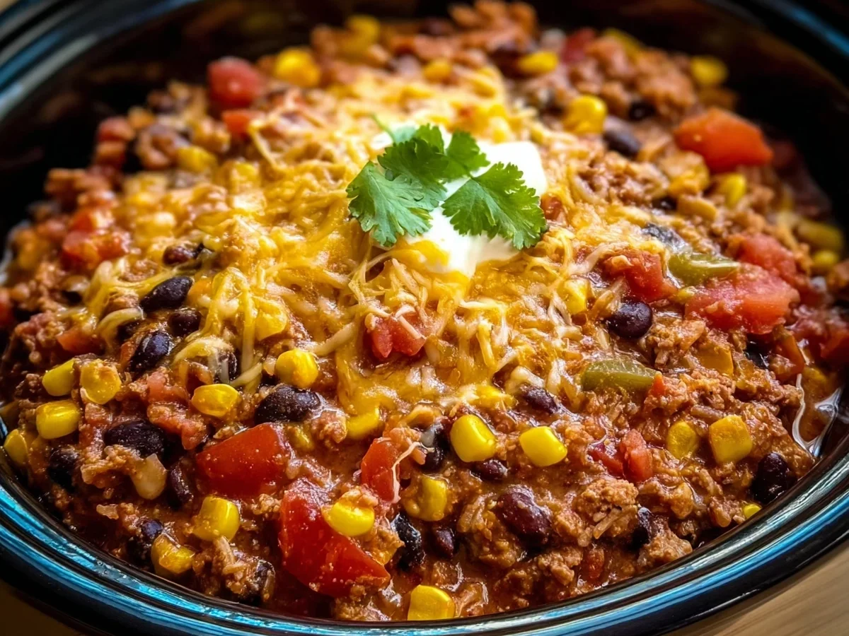 Slow Cooker Taco Casserole: Easy Protein Packed Dinner - Featured Image