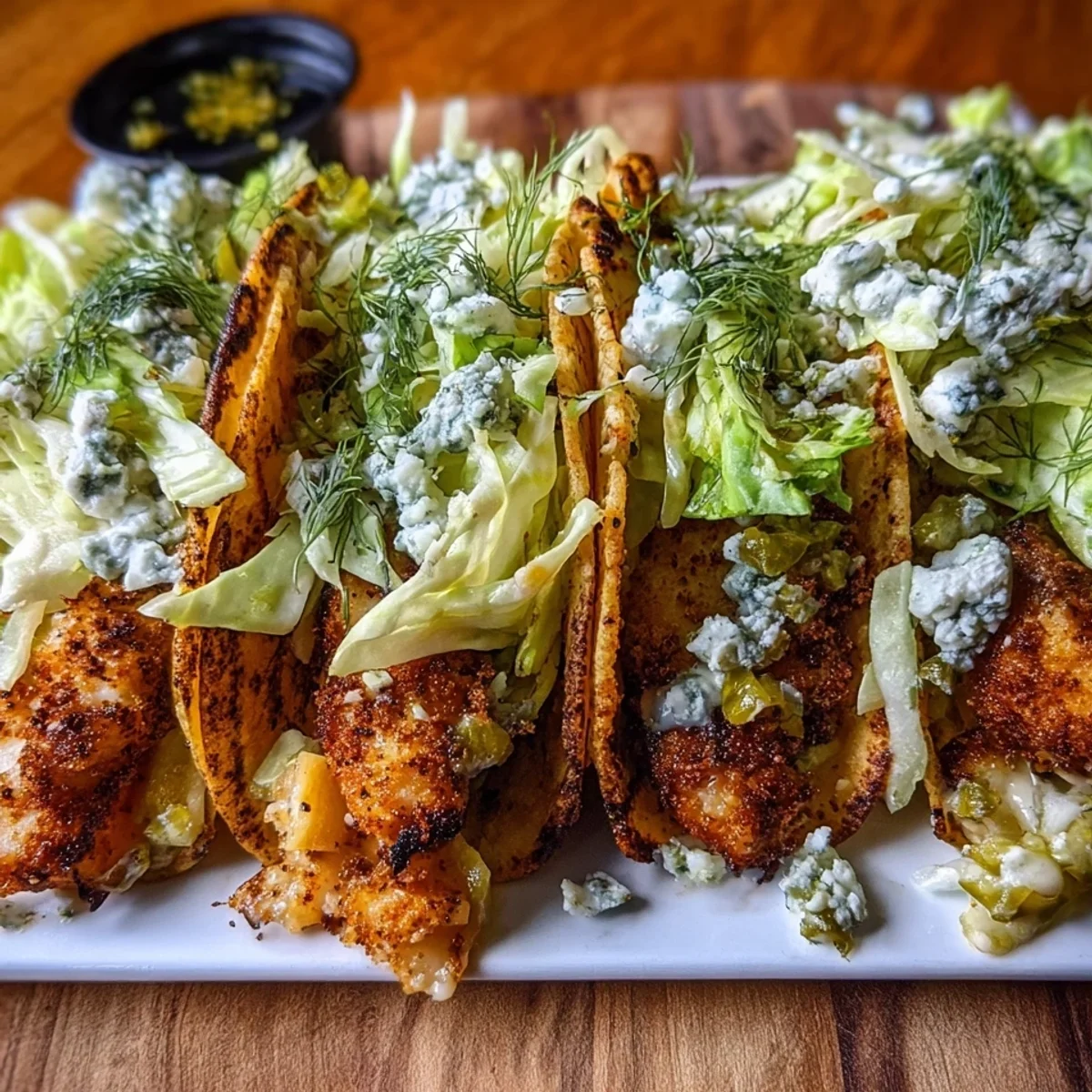 Smash Chicken Tacos with Dill Pickle Ranch & Crispy Cheese