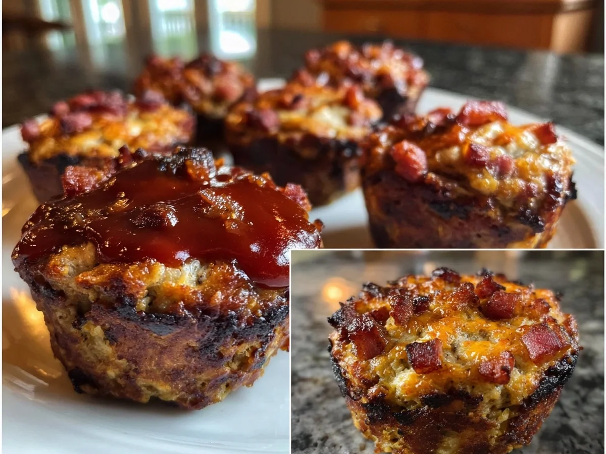 Smoky BBQ Turkey Ham Meatloaf Cupcakes - Featured Image