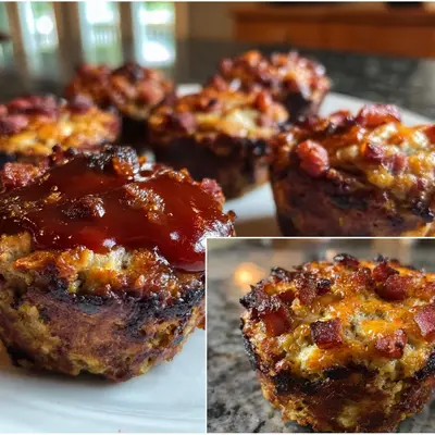 Smoky BBQ Turkey Ham Meatloaf Cupcakes