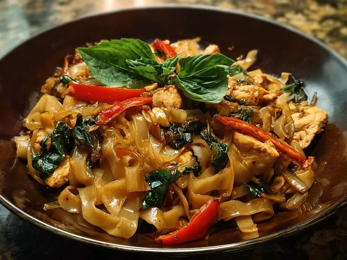 Spicy High Protein Drunken Noodles Recipe - Featured Image